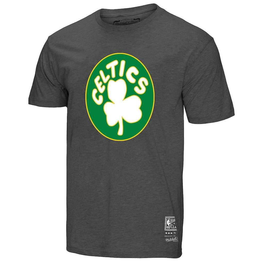 Heather Gray Boston Celtics Unisex Hardwood Classics MVP Throwback Logo T-Shirt | NBA