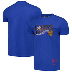 Royal Philadelphia 76ers Unisex Hardwood Classics MVP Throwback Logo T-Shirt | NBA