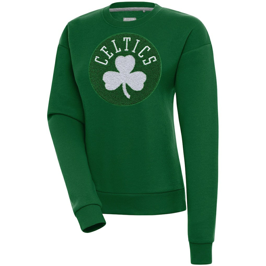 Hunter Green Boston Celtics Antigua Women's Victory Crewneck Pullover Sweatshirt | NBA