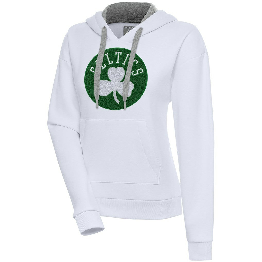 White Boston Celtics Antigua Women's Victory Pullover Hoodie | NBA