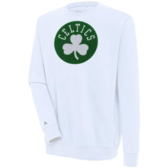 White Boston Celtics Antigua Victory Crewneck Pullover Sweatshirt | NBA