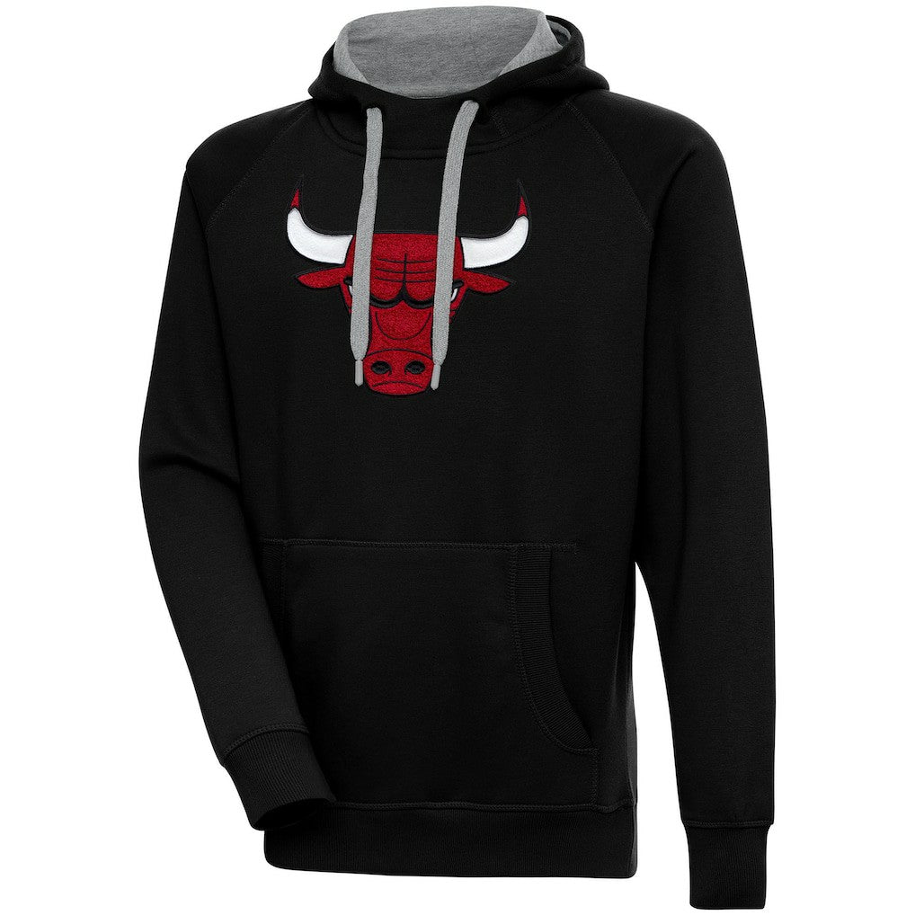 Black Chicago Bulls Antigua Victory Pullover Hoodie sale | NBA