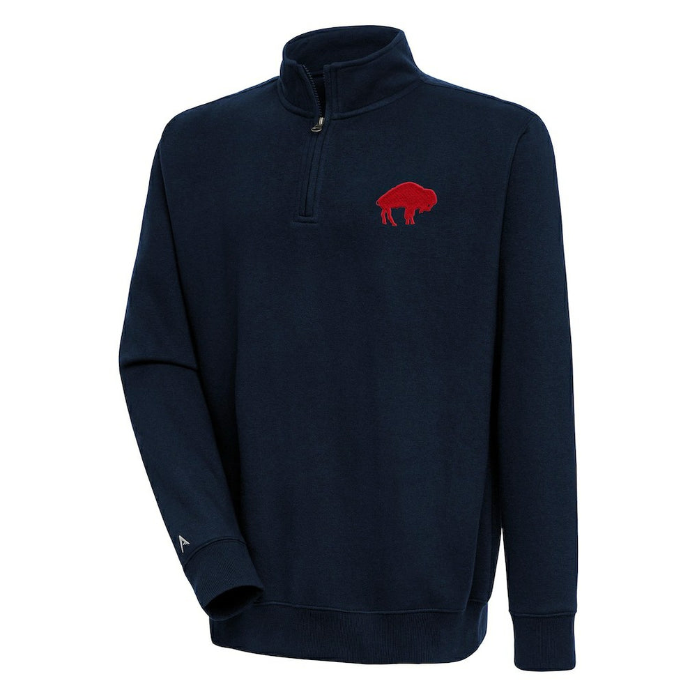 Buffalo Bills Adult Throwback Logo Victory Quarter-Zip Pullover Top | NFL Hot