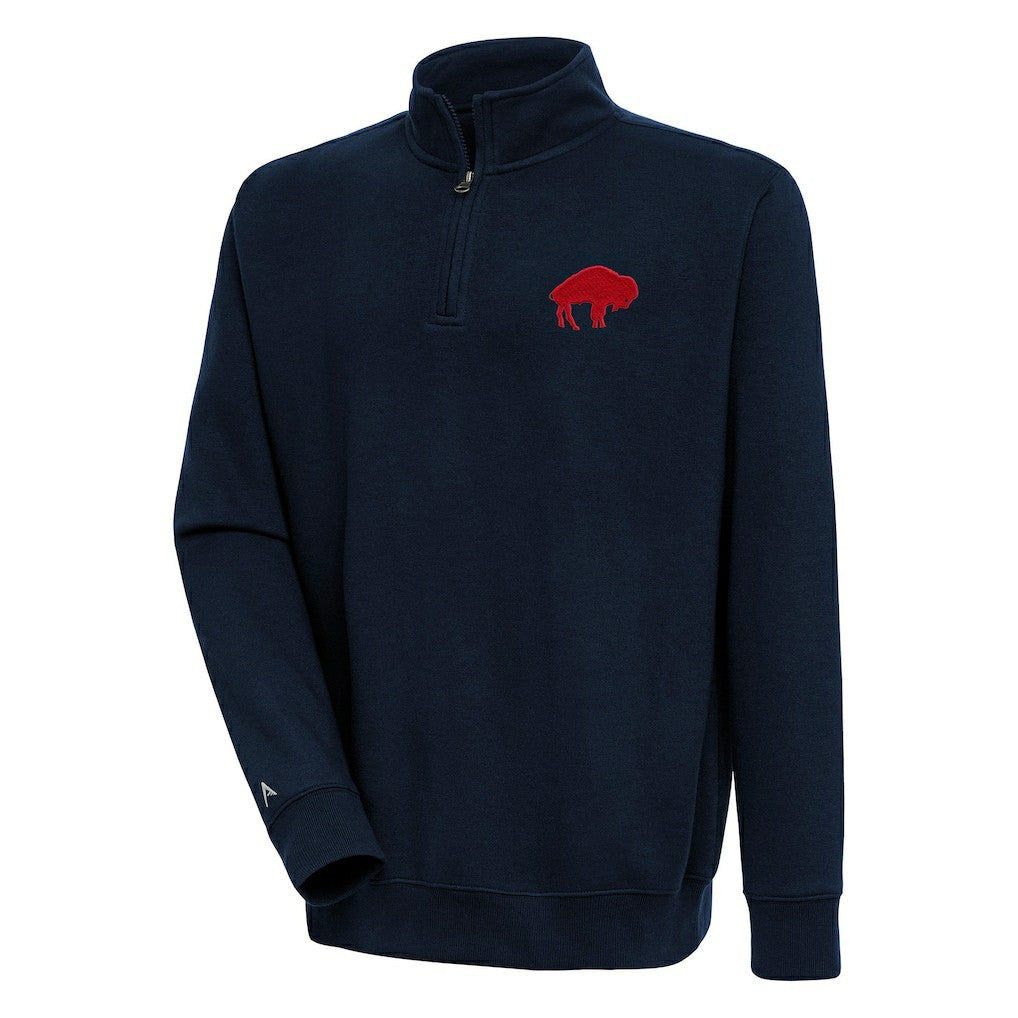 Buffalo Bills Adult Throwback Logo Victory Quarter-Zip Pullover Top | NFL Hot