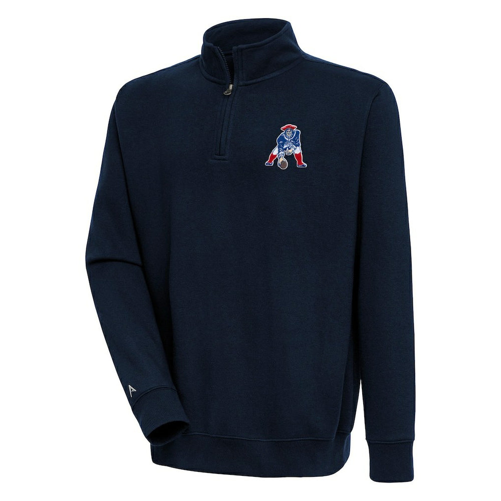 New England Patriots Adult Throwback Logo Victory Quarter-Zip Pullover Top | NFL Hot