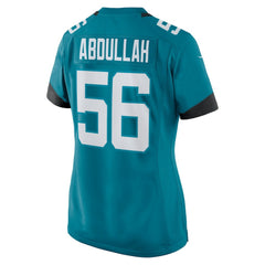 Jacksonville Jaguars Yasir Abdullah  Women's Team Game Jersey | NFL Discount