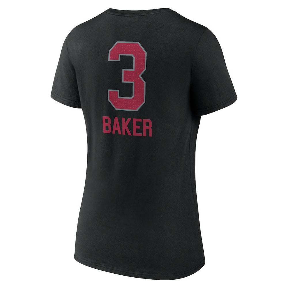 Arizona Cardinals Budda Baker  Women's Team Wordmark Player Name & Number V-Neck T-Shirt | NFL Hot