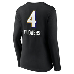Baltimore Ravens Zay Flowers  Women's Team Wordmark Player Name & Number Long Sleeve V-Neck T-Shirt | NFL Sale