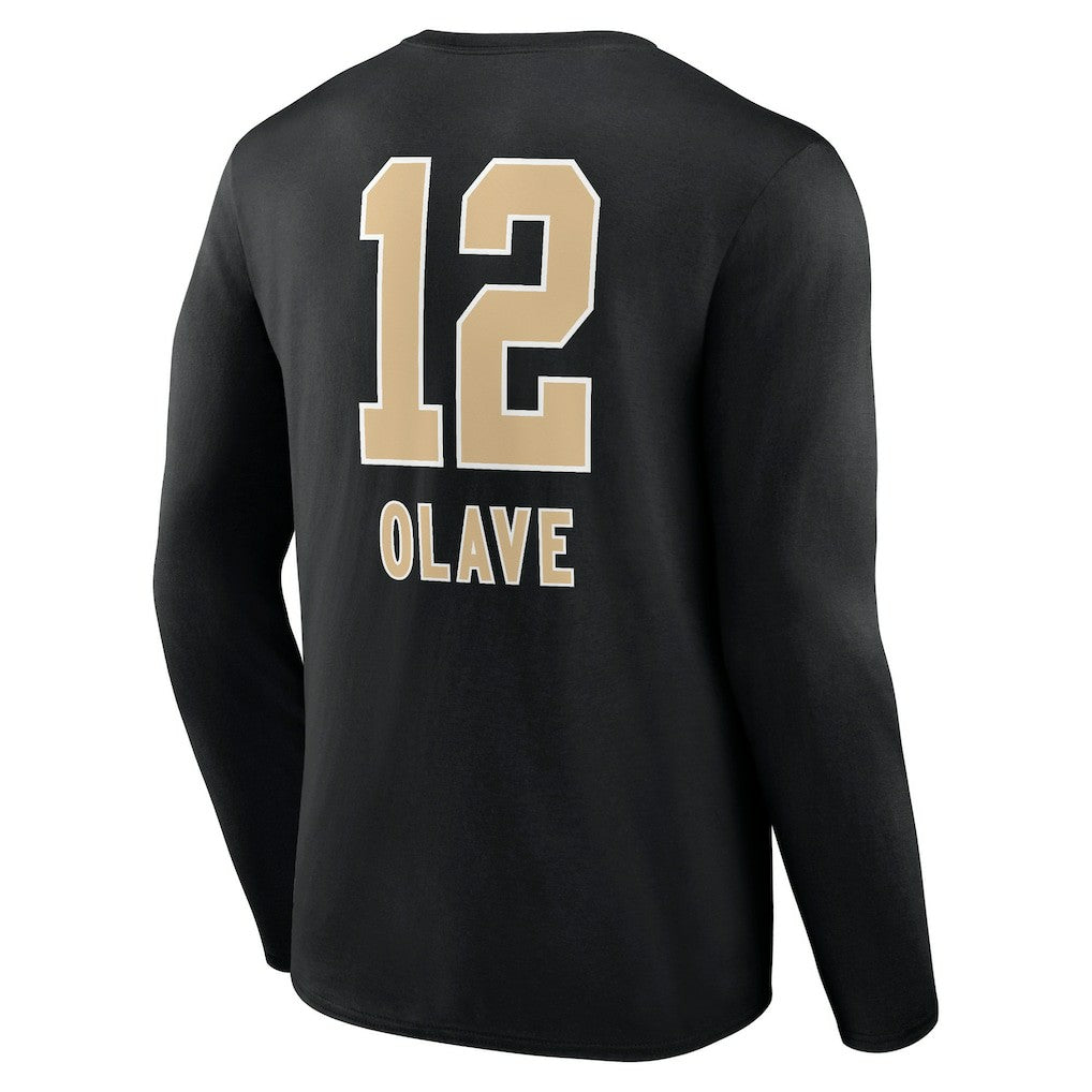 New Orleans Saints Chris Olave  Team Wordmark Player Name & Number Long Sleeve T-Shirt | NFL Discount