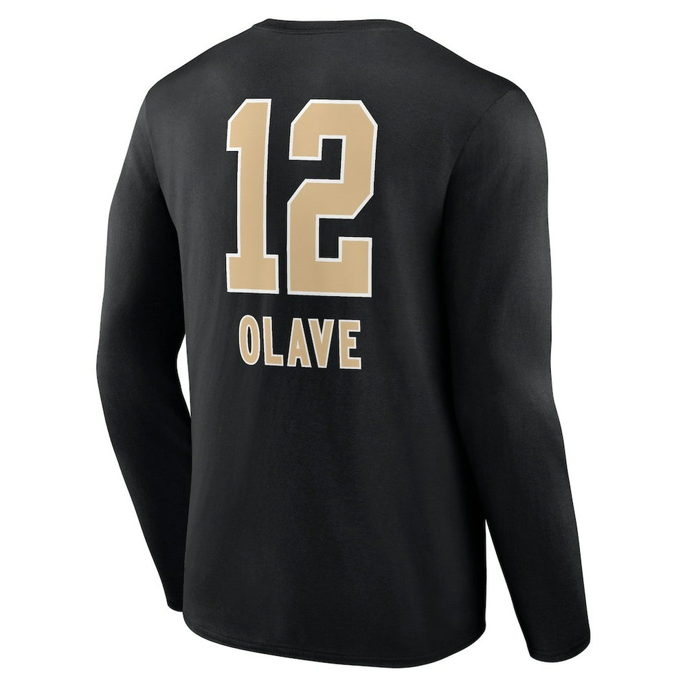 New Orleans Saints Chris Olave  Team Wordmark Player Name & Number Long Sleeve T-Shirt | NFL Discount