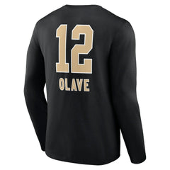 New Orleans Saints Chris Olave  Team Wordmark Player Name & Number Long Sleeve T-Shirt | NFL Discount
