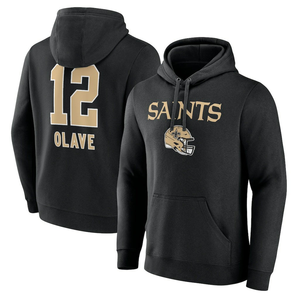 New Orleans Saints Chris Olave  Team Wordmark Player Name & Number Pullover Hoodie | NFL Hot