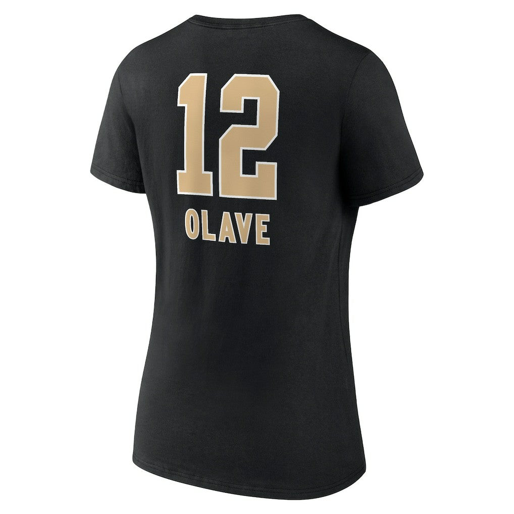 New Orleans Saints Chris Olave  Women's Team Wordmark Player Name & Number V-Neck T-Shirt | NFL Near me