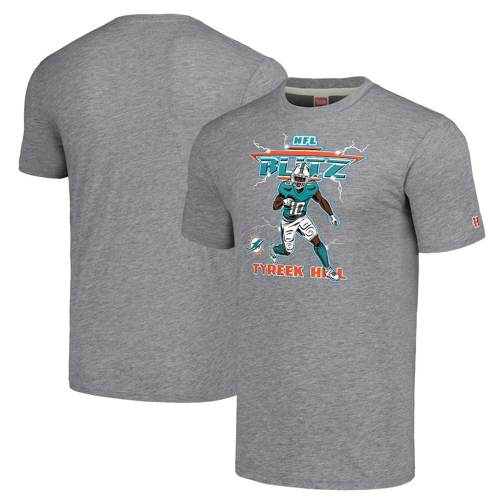 Miami Dolphins Tyreek Hill  Homage Unisex NFL Blitz Player Tri-Blend T-Shirt | NFL On sale