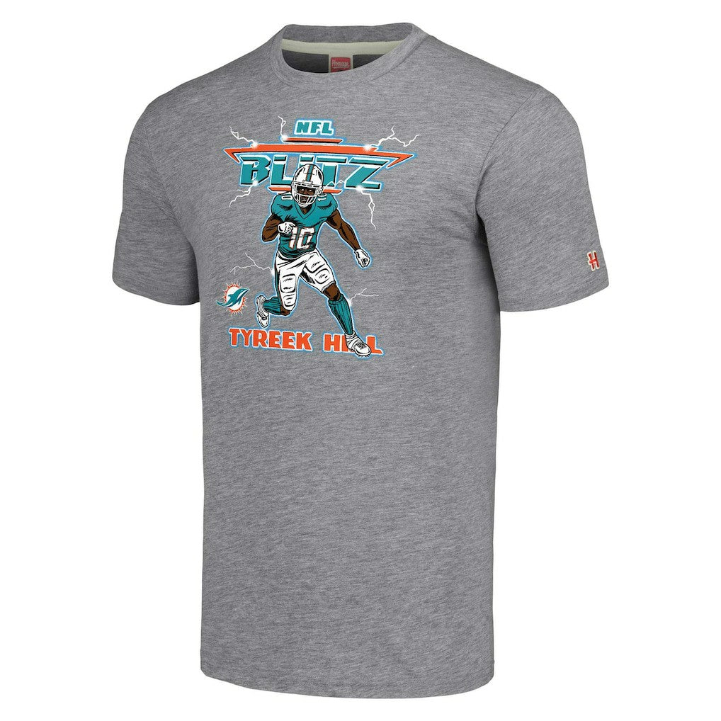 Miami Dolphins Tyreek Hill  Homage Unisex NFL Blitz Player Tri-Blend T-Shirt | NFL On sale