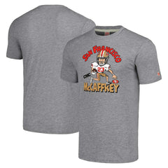 San Francisco 49ers Christian McCaffrey  Homage Unisex Caricature Player Tri-Blend T-Shirt | NFL Online