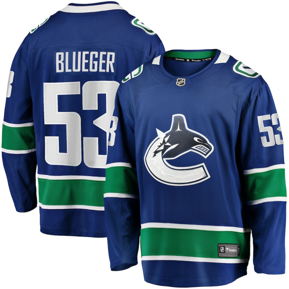 Teddy Blueger Vancouver Canucks Fanatics Home Breakaway Jersey -  NHL Jerseys