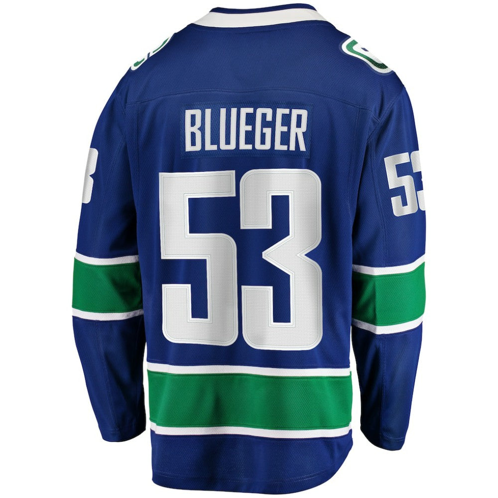 Teddy Blueger Vancouver Canucks Fanatics Home Breakaway Jersey -  NHL Jerseys