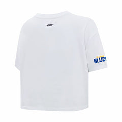 St. Louis Blues Pro Standard Women's Boxy Script Tail Cropped T-Shirt -  NHL T-shirts