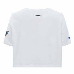 St. Louis Blues Pro Standard Women's Boxy Script Tail Cropped T-Shirt -  NHL T-shirts