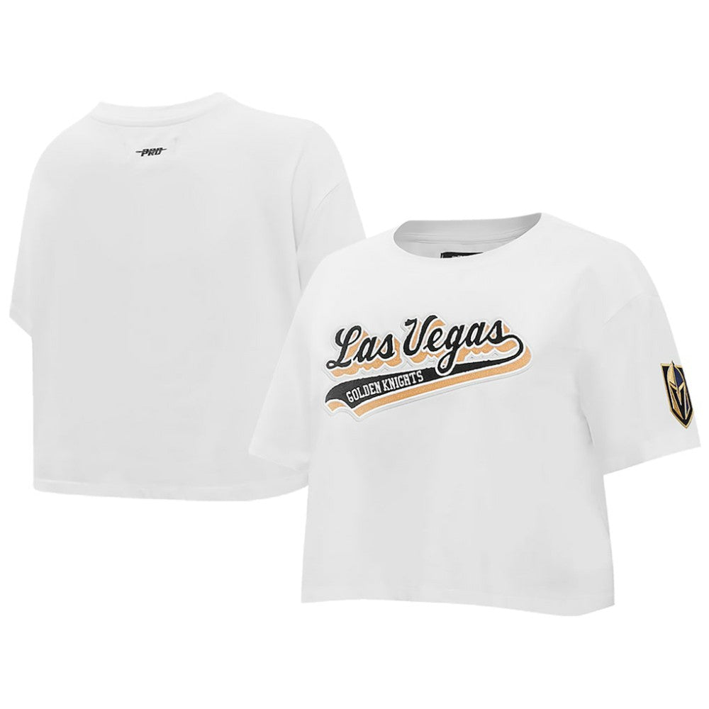Vegas Golden Knights Pro Standard Women's Boxy Script Tail Cropped T-Shirt -  NHL T-shirts