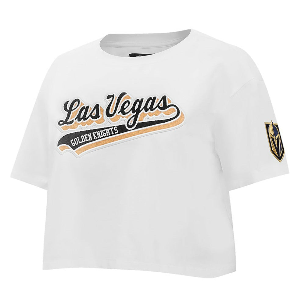Vegas Golden Knights Pro Standard Women's Boxy Script Tail Cropped T-Shirt -  NHL T-shirts