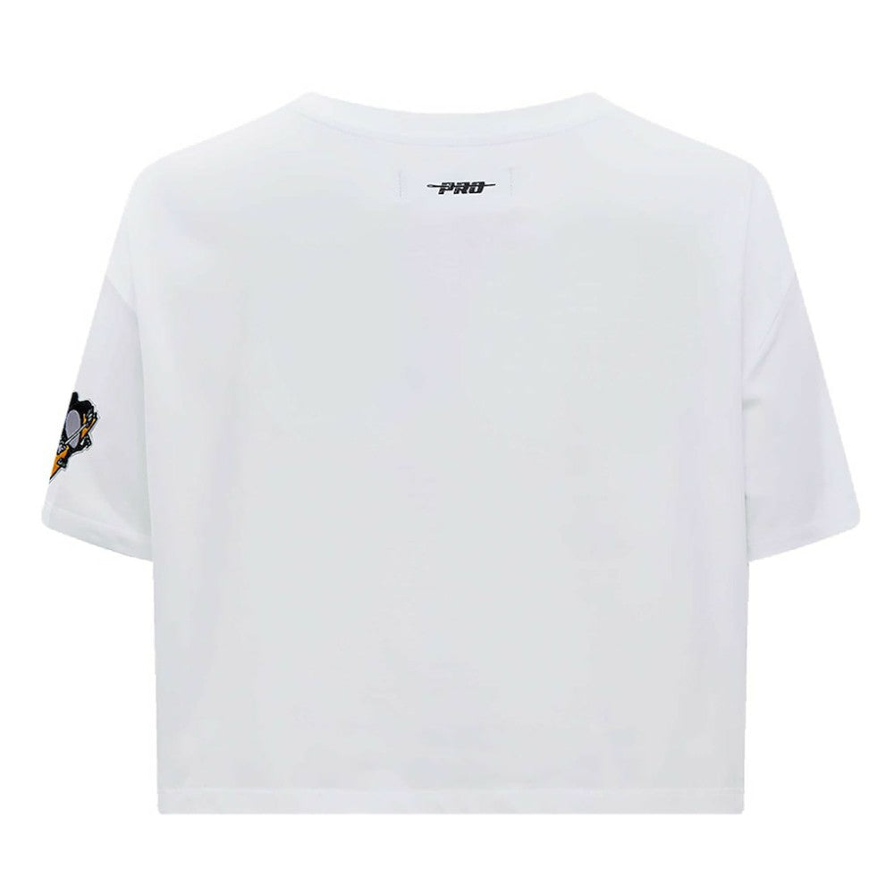 Pittsburgh Penguins Pro Standard Women's Boxy Script Tail Cropped T-Shirt -  NHL T-shirts