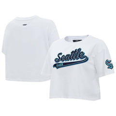 Seattle Kraken Pro Standard Women's Boxy Script Tail Cropped T-Shirt -  NHL T-shirts