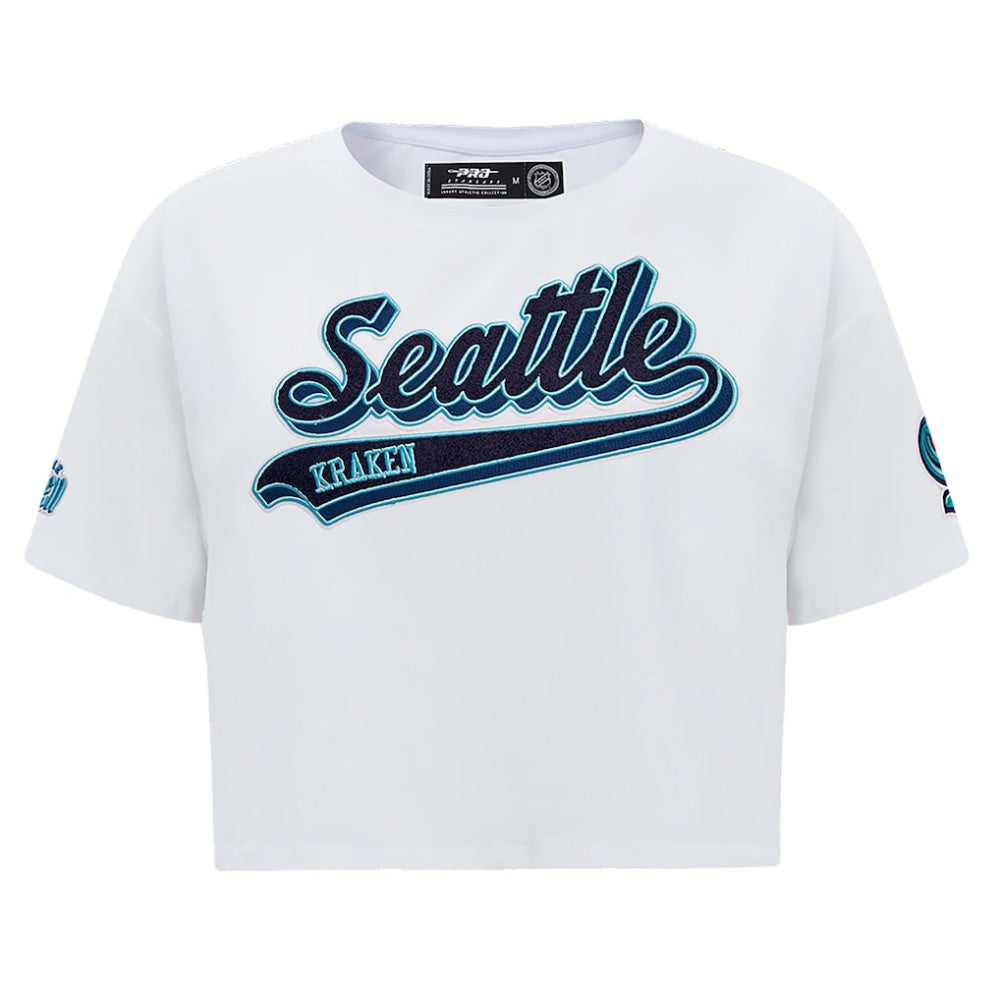 Seattle Kraken Pro Standard Women's Boxy Script Tail Cropped T-Shirt -  NHL T-shirts