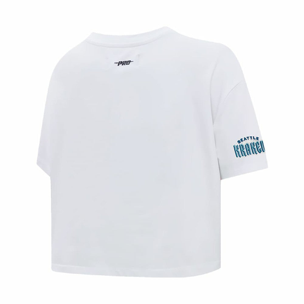 Seattle Kraken Pro Standard Women's Boxy Script Tail Cropped T-Shirt -  NHL T-shirts