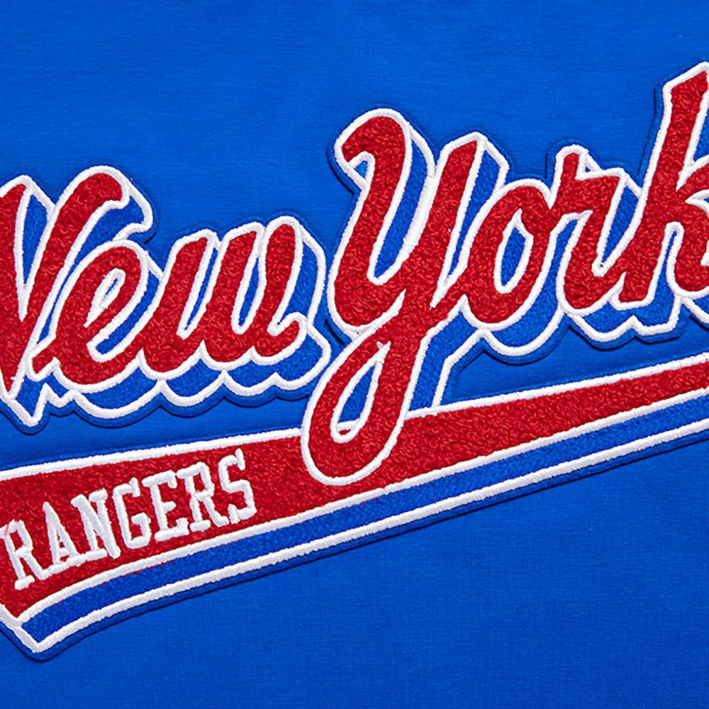 New York Rangers Pro Standard Women's Boxy Script Tail Cropped T-Shirt -  NHL T-shirts