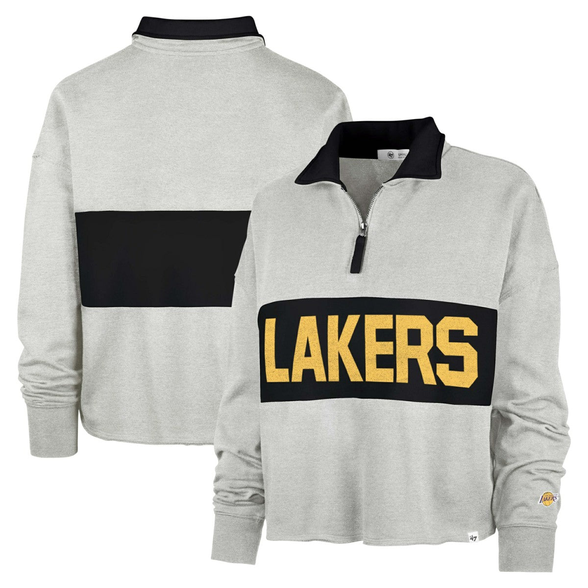 Heather Gray Los Angeles Lakers '47 Women's Breakthrough Remi Quarter-Zip Jacket | NBA