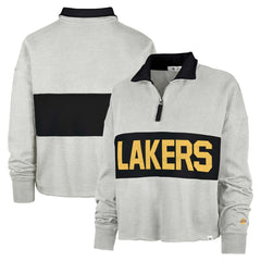 Heather Gray Los Angeles Lakers '47 Women's Breakthrough Remi Quarter-Zip Jacket | NBA