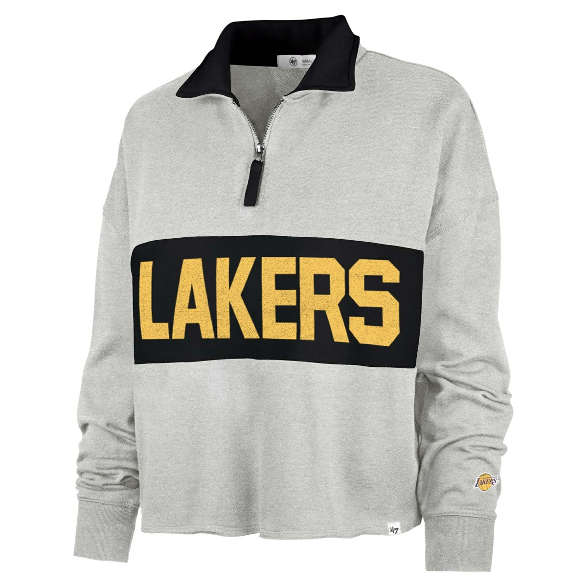 Heather Gray Los Angeles Lakers '47 Women's Breakthrough Remi Quarter-Zip Jacket | NBA