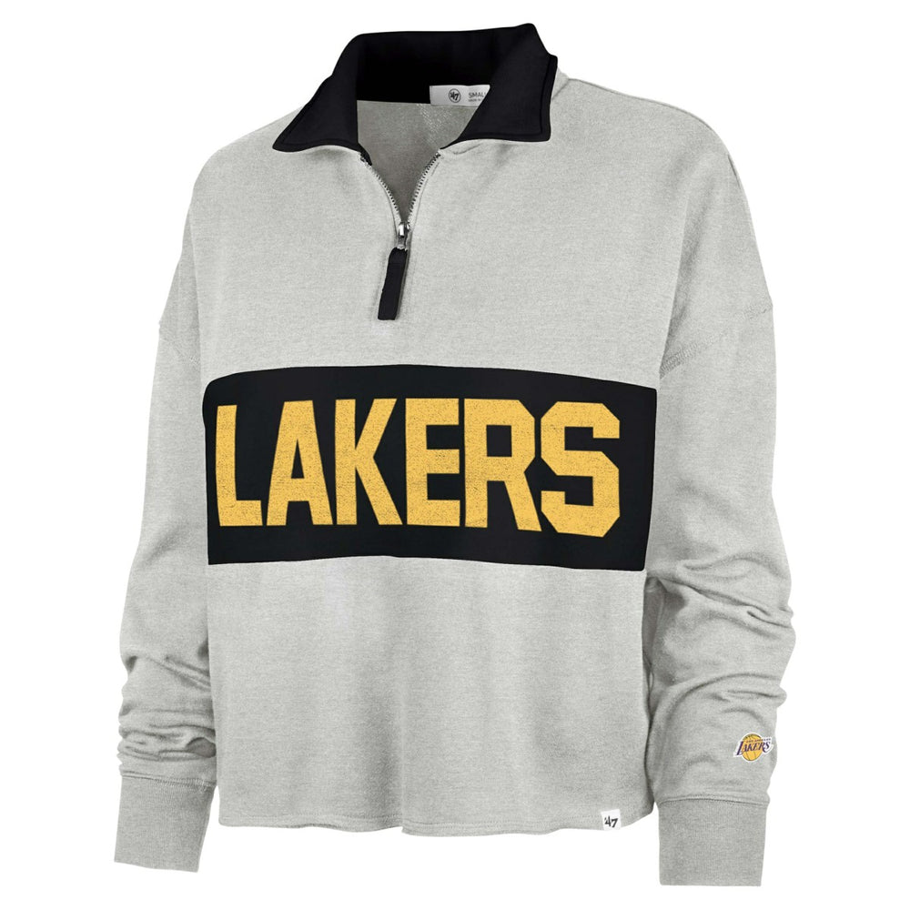 Heather Gray Los Angeles Lakers '47 Women's Breakthrough Remi Quarter-Zip Jacket | NBA