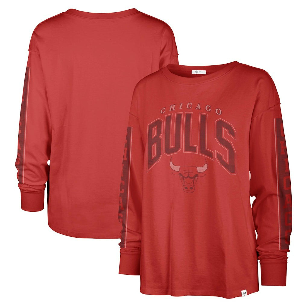 Red Chicago Bulls '47 Women's Tomcat Long Sleeve T-Shirt sale | NBA