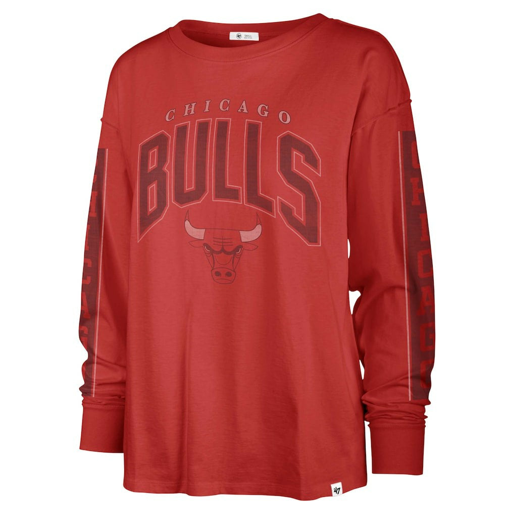 Red Chicago Bulls '47 Women's Tomcat Long Sleeve T-Shirt sale | NBA