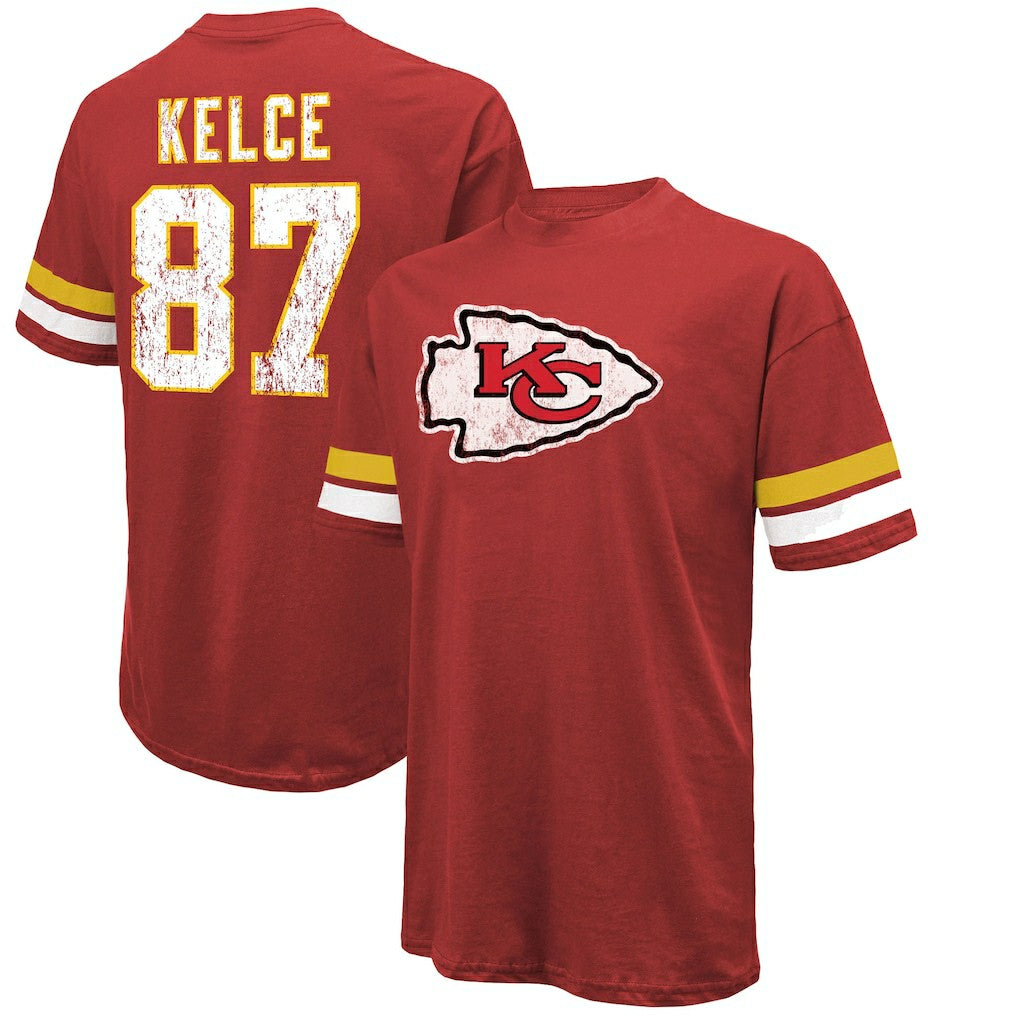Kansas City Chiefs Travis Kelce  Majestic Threads Name & Number Oversized Fit T-Shirt | NFL On sale