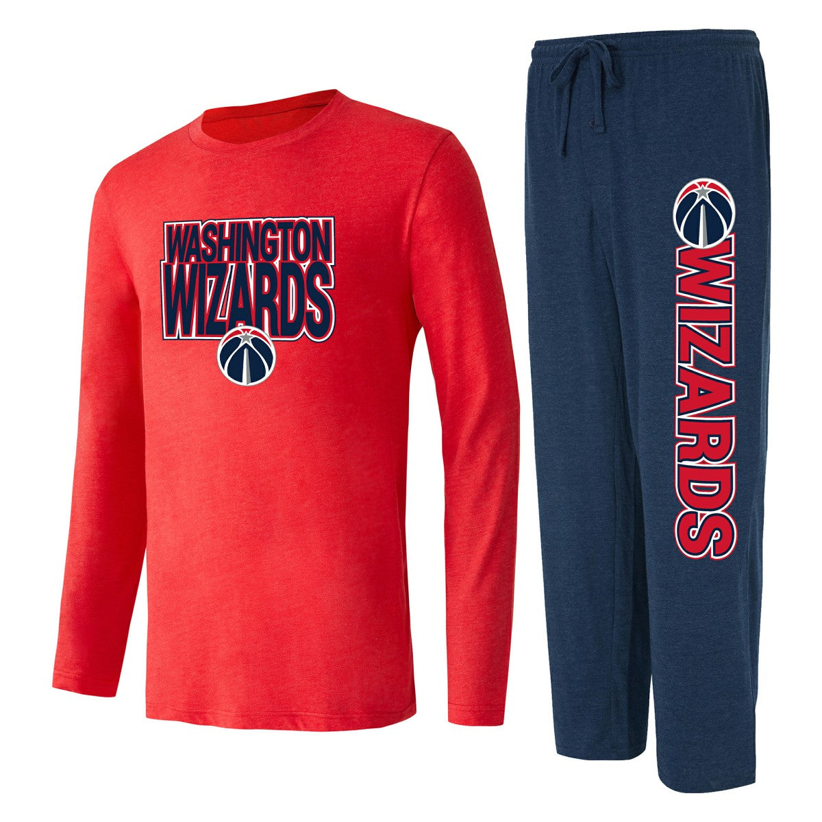 Navy/Red Washington Wizards Concepts Sport Meter Long Sleeve Top & Pants Sleep Set | NBA