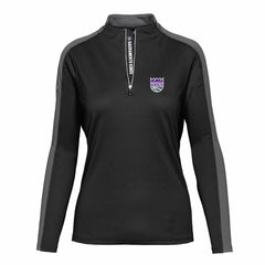 Black Sacramento Kings Levelwear Women's Remi Insignia Core Quarter-Zip Pullover Top | NBA