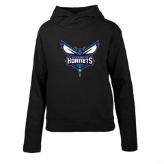 Black Charlotte Hornets Levelwear Women's Evian Core Pullover Hoodie | NBA