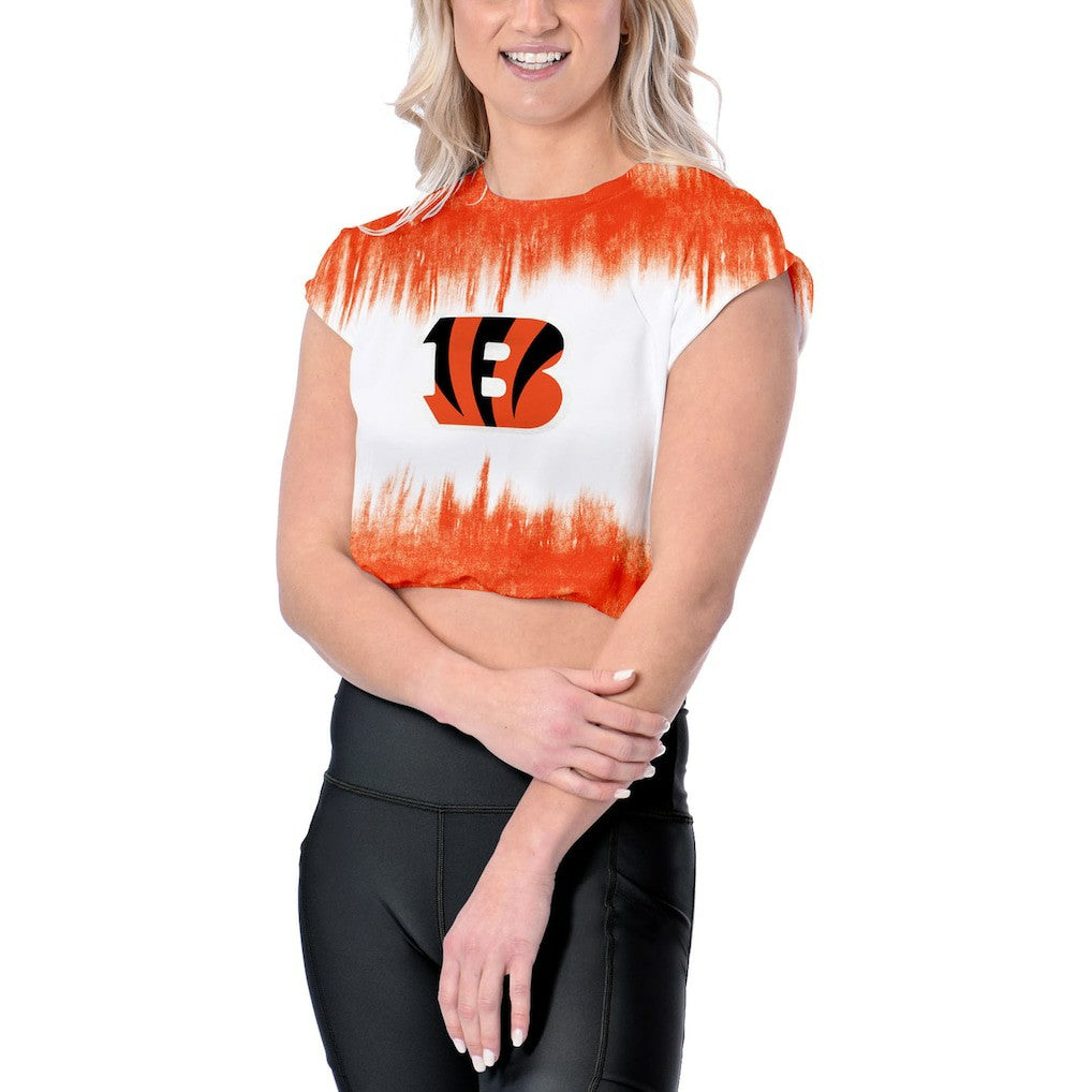 Cincinnati Bengals Certo Women's Cropped Framework T-Shirt | NFL Outlet