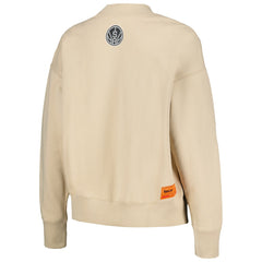Cream San Antonio Spurs Qore Women's Oversized Cozy Mock Neck Pullover Sweatshirt | NBA