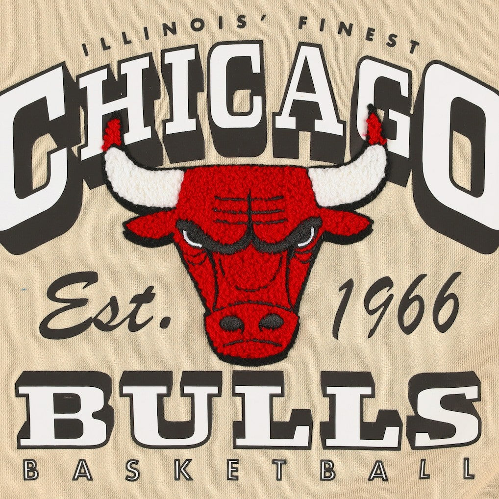 Cream Chicago Bulls Qore Women's Oversized Cozy Mock Neck Pullover Sweatshirt | NBA