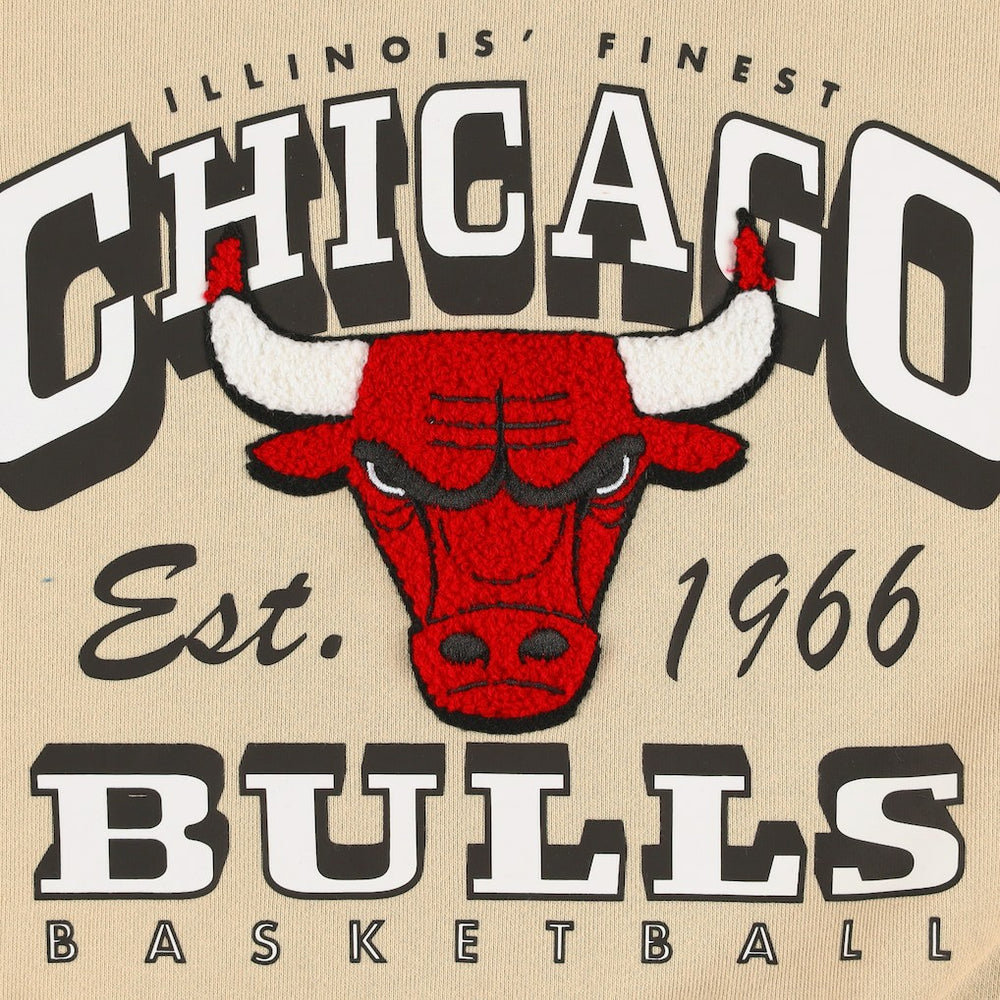 Cream Chicago Bulls Qore Women's Oversized Cozy Mock Neck Pullover Sweatshirt | NBA