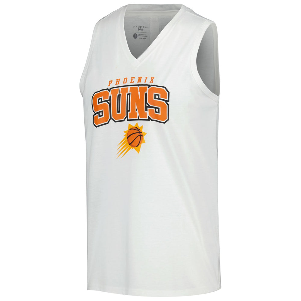 White Phoenix Suns Levelwear Women's Paisley Peekaboo Tank Top | NBA