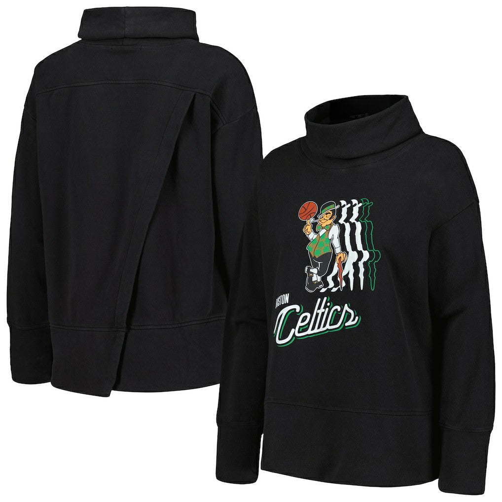 Black Boston Celtics Levelwear Women's Sunset Pullover Sweatshirt | NBA