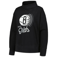 Black Brooklyn Nets Levelwear Women's Sunset Pullover Sweatshirt | NBA