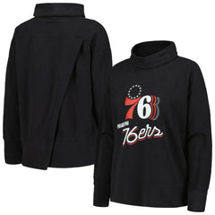Black Philadelphia 76ers Levelwear Women's Sunset Pullover Sweatshirt | NBA