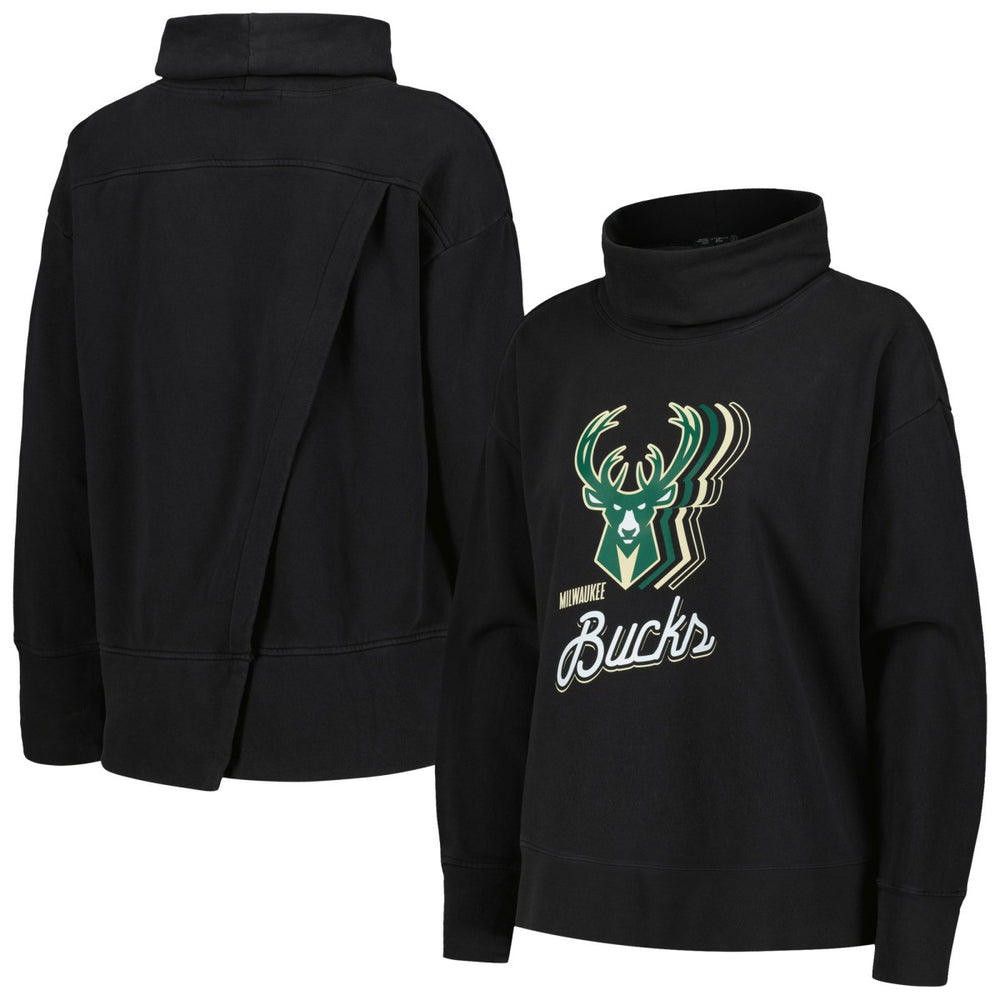 Black Milwaukee Bucks Levelwear Women's Sunset Pullover Sweatshirt | NBA